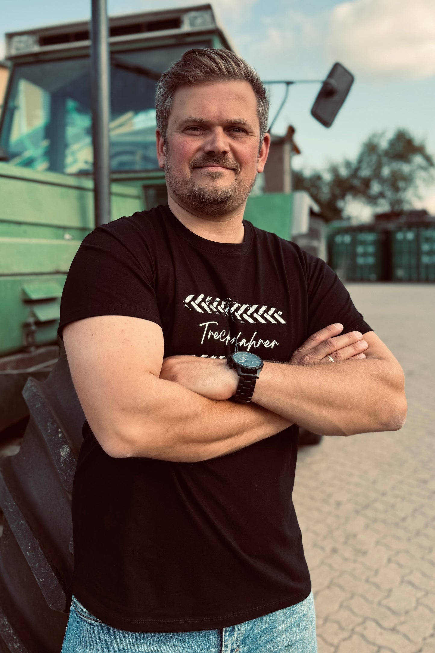 T-Shirt "Treckerfahrer" schwarz