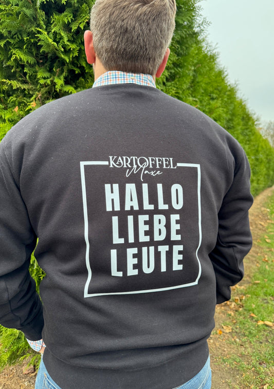 Sweatshirt "HALLO LIEBE LEUTE" schwarz