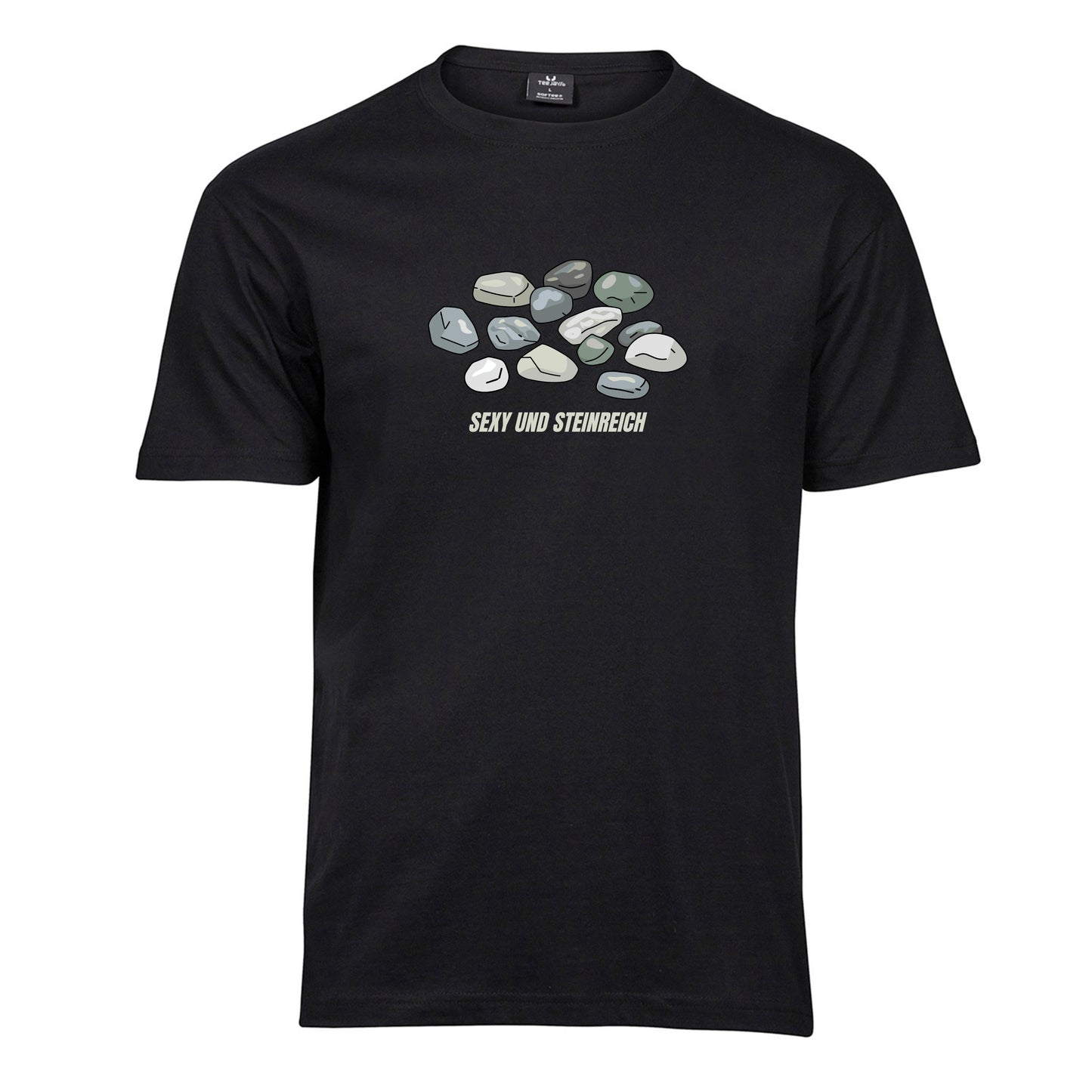 T-Shirt "sexy und steinreich" schwarz